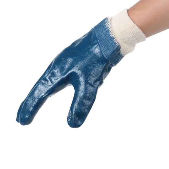 Imagen de Guantes para trabajo de nitrilo con forro de algodón GNFA-2