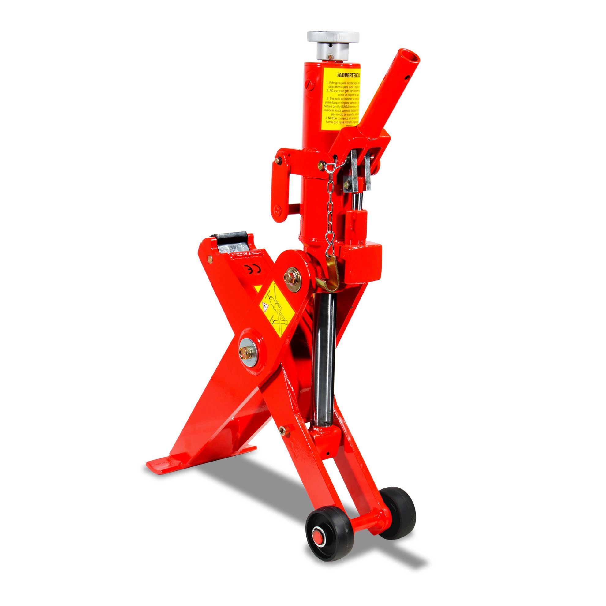 Gato Hidráulico Manual De 1 Tonelada - Gato Para Coche, Acero Galvanizado, Con Mango Extraíble Y Base Estable